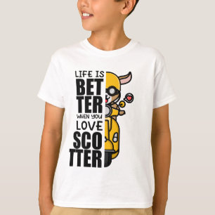 Cute Scooter Goat Design T-Shirt