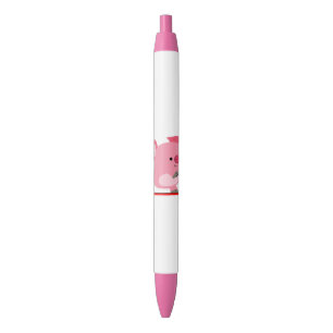 Cute Scooter-Riding Cartoon Pig Black Ink Pen