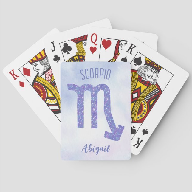 Cute Scorpio Astrology Sign Personalized Playing Cards (Back)