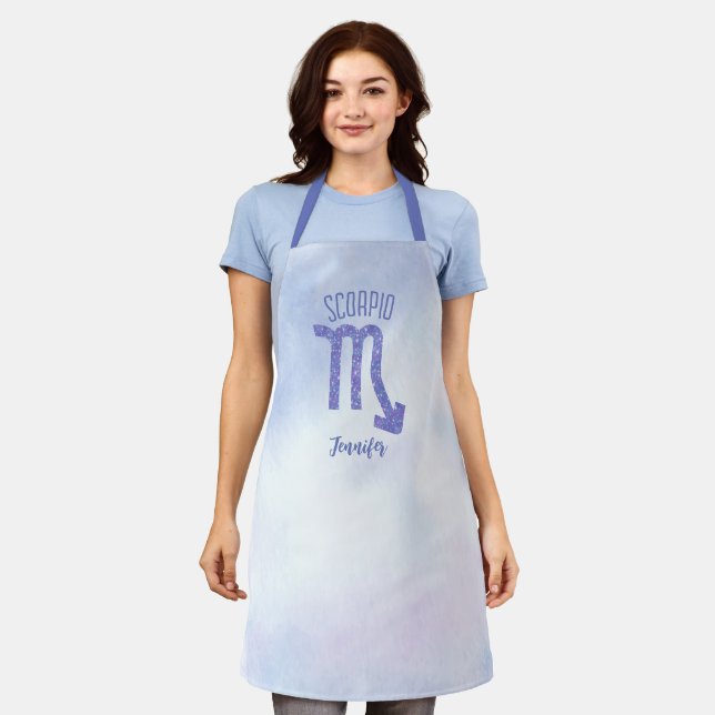 Cute Scorpio Astrology Sign Personalized Women's Apron (Worn)