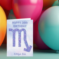Cute Scorpio Sign Custom Purple Happy Birthday