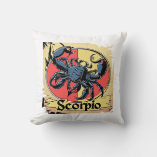 Cute Scorpio Zodiac Design (Comic Style) Throw Pillow