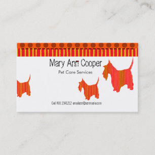 Cute Scott Terrier Pet Services Pet Care Business Card