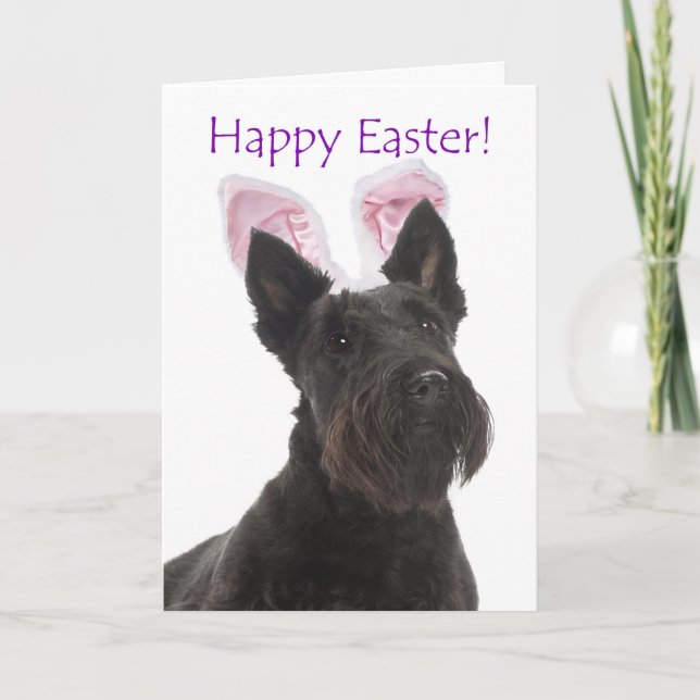 Cute Scottie Easter Card (Front)