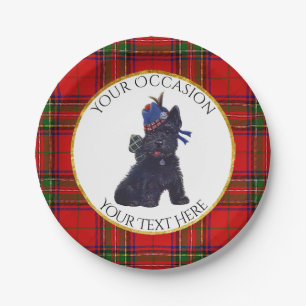 Cute Scottie Personalize Paper Plate