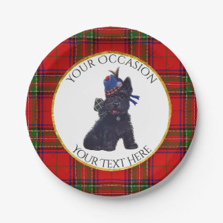 Cute Scottie Personalize Paper Plate