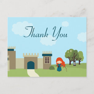 Cute scottish princess girls birthday party thanks postcard