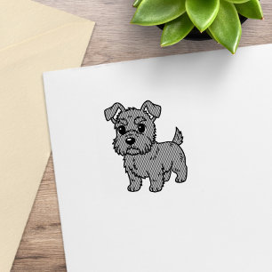 Cute Scottish Terrier Dog 1x1 Rubber Stamp
