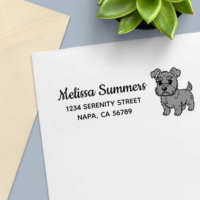Cute Scottish Terrier Dog Return Address Self-inking Stamp (Creator Uploaded)