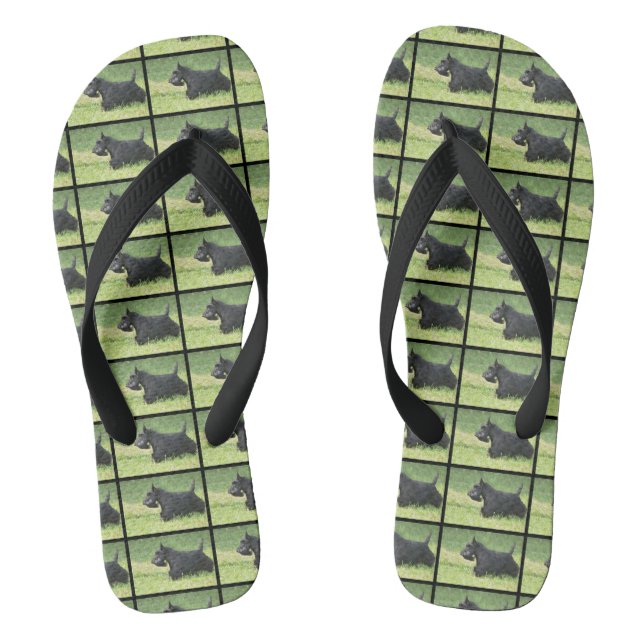 Cute Scottish Terrier Flip Flops (Footbed)