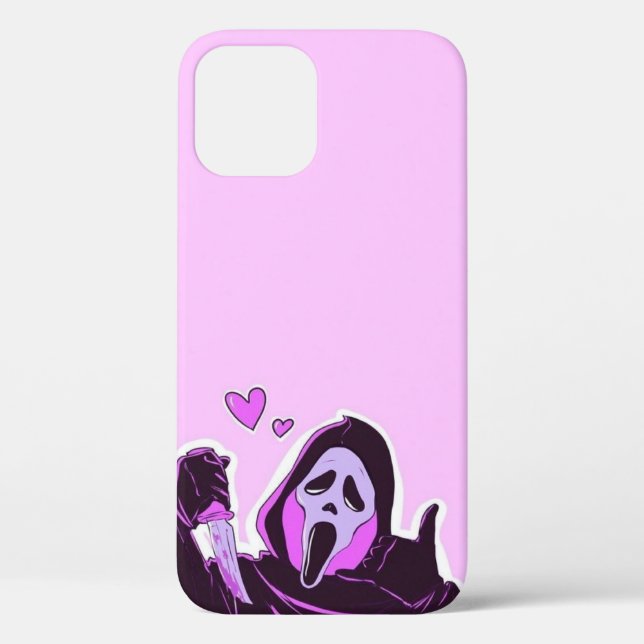 Cute Scream Mask on Pink Background Case-Mate iPhone Case (Back)