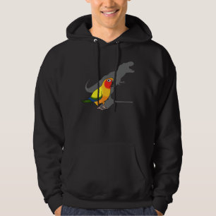 Cute Screaming Parrot, Birb Memes, Funny T-Rex Sun Hoodie