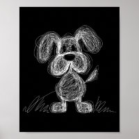 Cute scribble puppy dog doodle cartoon style