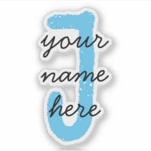 Cute Script   Blue Crayons   Custom Monogram, Name