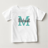 Cute Script Blue Name  Monogram