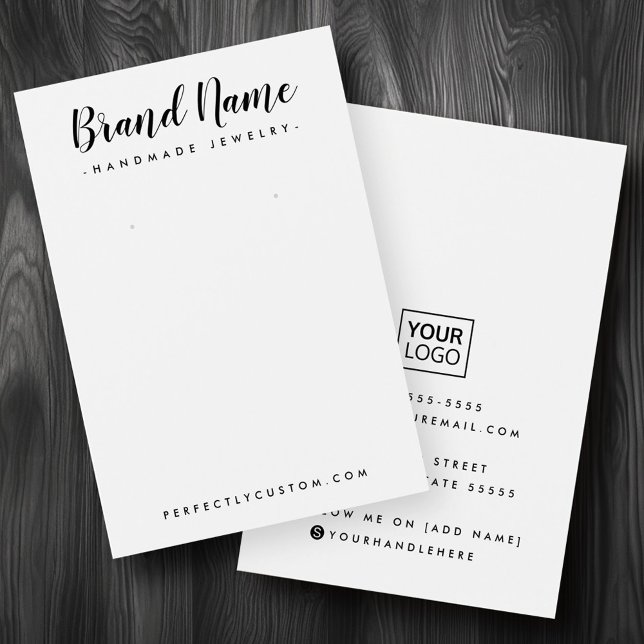 Cute script custom colour logo earring display car (Cute script custom color logo earring display card)