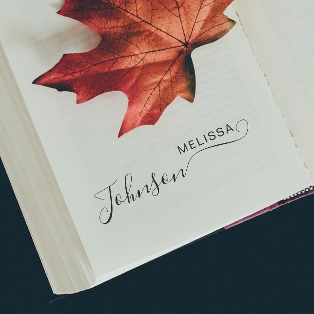 Cute Script Font Custom Signature Name Business Rubber Stamp (Creator Uploaded)