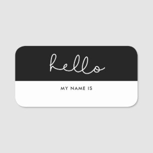 Cute script Hello my name is Dry Erase Tag