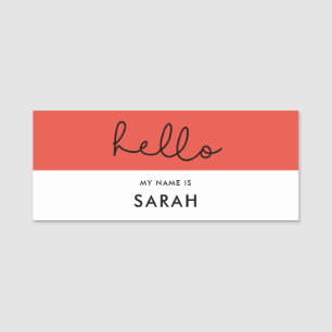 Cute script Hello my name is Name Tag