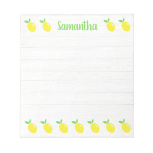 Cute Script Name Lemons Notepad