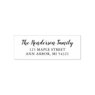 Cute Script New Home Return Address Self-inking Stamp