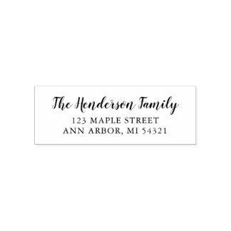 Cute Script New Home Return Address Self-inking Stamp