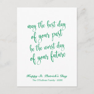 Cute Script Old Irish Blessing St. Patrick's Day Postcard