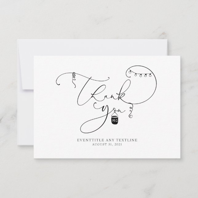 Cute Script Thank You Card for Every Rustic Event (Front)
