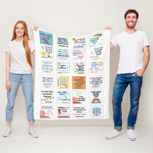 Cute scripture kids memory bible verse fleece blanket