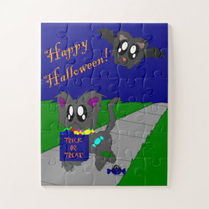 Cute Scruffy Animal Halloween Scène Enfants Puzzle