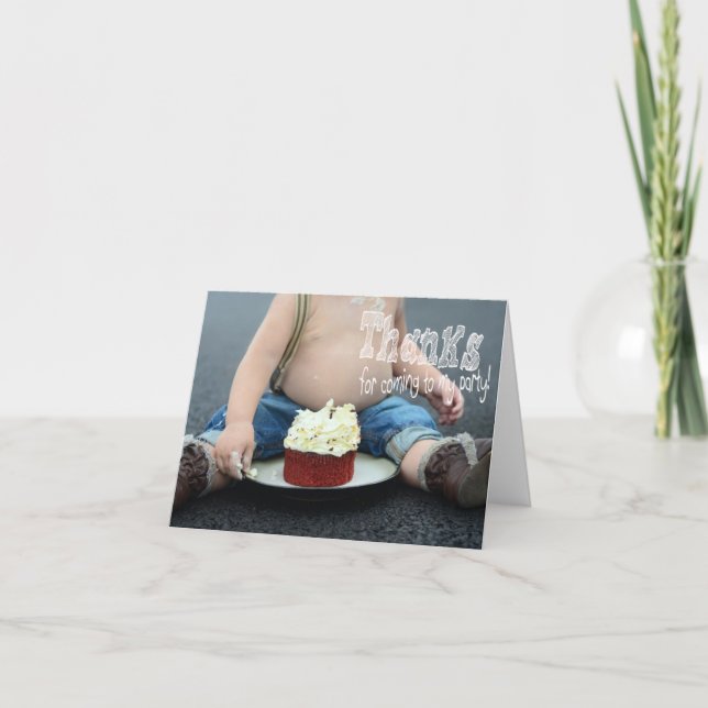 Cute, Scruffy Birthday Thank You Note Card (Front)