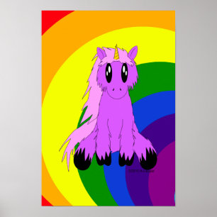 Cute Scruffy Unicorn Poster