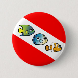 Cute Scubadorable Dive Flag 2 Inch Round Button