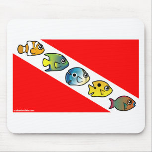 Cute Scubadorable Dive Flag Mouse Pad