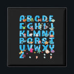 Cute Sea Animals Funny Alphabet Summer Abcs Back T Magnet<br><div class="desc">Cute Sea Animals Funny Alphabet Summer Abcs Back To School</div>