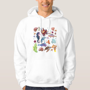 Cute Sea Animals Kids Children Ocean Creatures Clo Hoodie