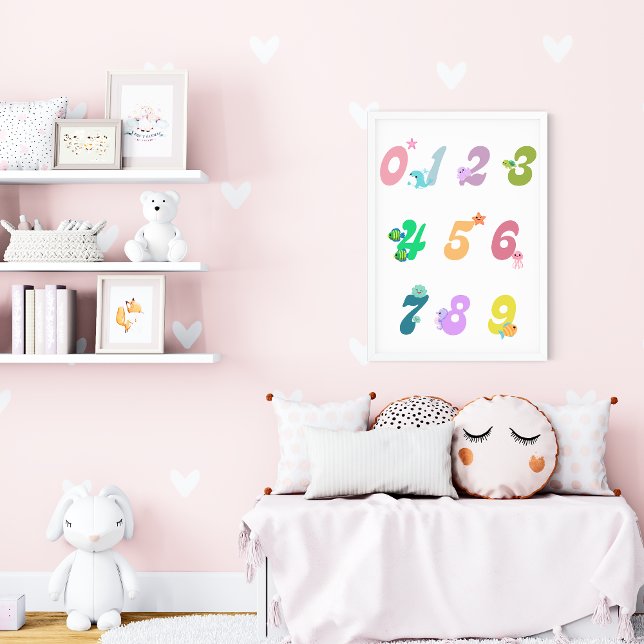 Cute Sea Animals Number Nursery Education Poster (Creator Uploaded)