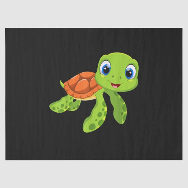 Cute Sea Baby Turtle Gift Tissue Paper (Front)