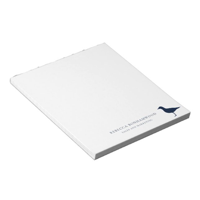 Cute Sea Gull Bird Nature Business Personalized Notepad (Angled)