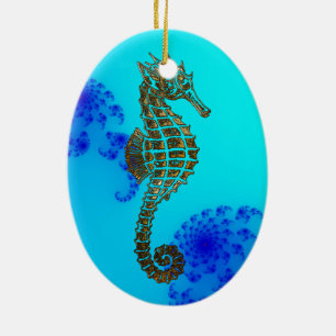 Cute Sea Horse Marine Animal Gift Ceramic Ornament