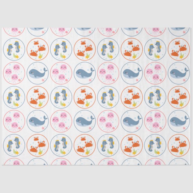 Cute Sea-life Collection 6b Crafting Tissue Paper (Front)