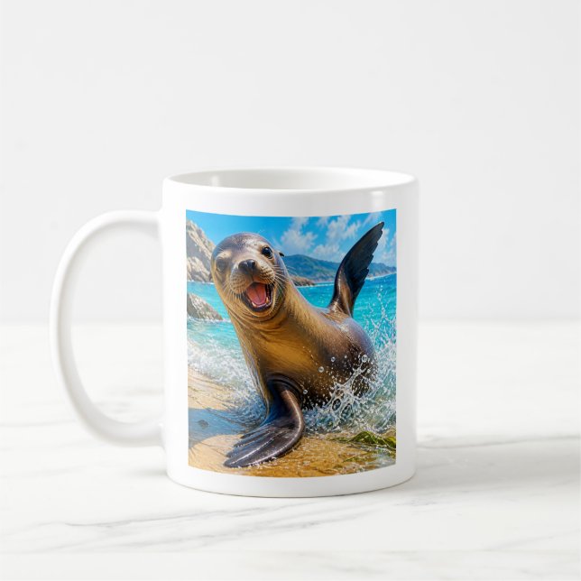 Cute Sea Lion Coffee Mug (Left)