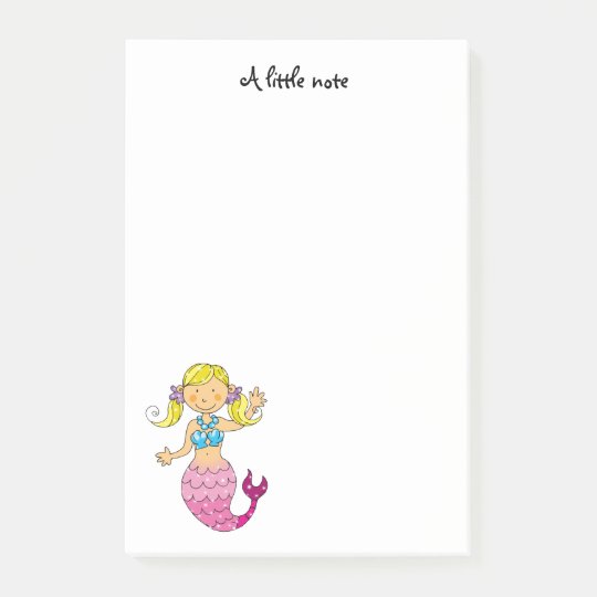 cute sea mermaid princess (blonde hair) post-it notes