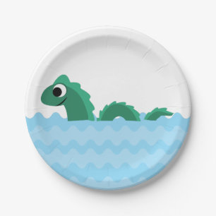 Cute Sea Monster Paper Plate