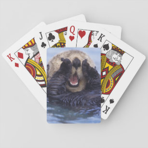 Cute Sea Otter   Alaska, USA Playing Cards