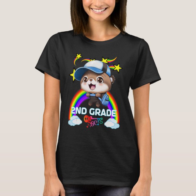 Cute Sea Otter Backpack Baseball Cap 2ND GRADE ROC T-Shirt (Front)