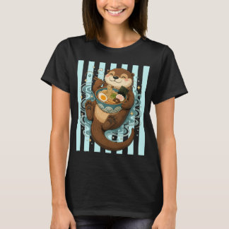 Cute Sea Otter Eating Ramen Bowl Japanese Noodle T-Shirt