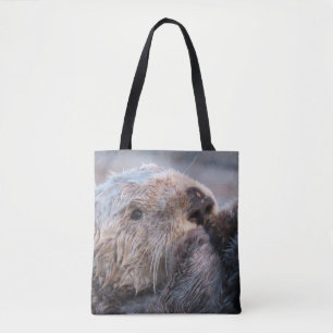 Cute Sea Otter Face Tote Bag