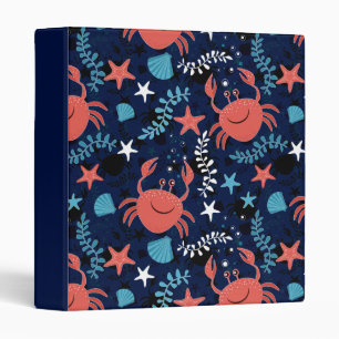 Cute sea pattern with crabs. binder