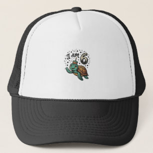 Cute Sea Turtle 6th Birthday Vintage Shirt Design_ Trucker Hat